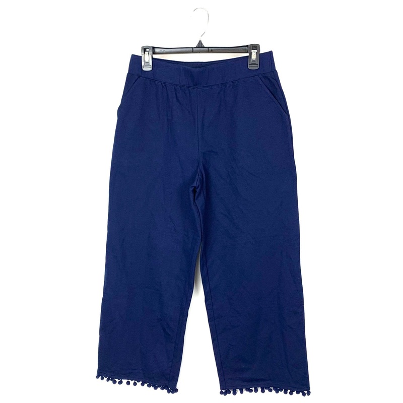 Navy Blue Cropped Pants With Pom Poms – Small and Large Small