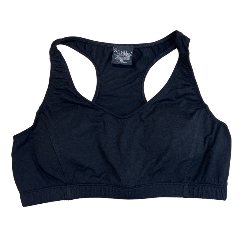New Women’s Bamboo Padded Sports Bra in Black Small Black