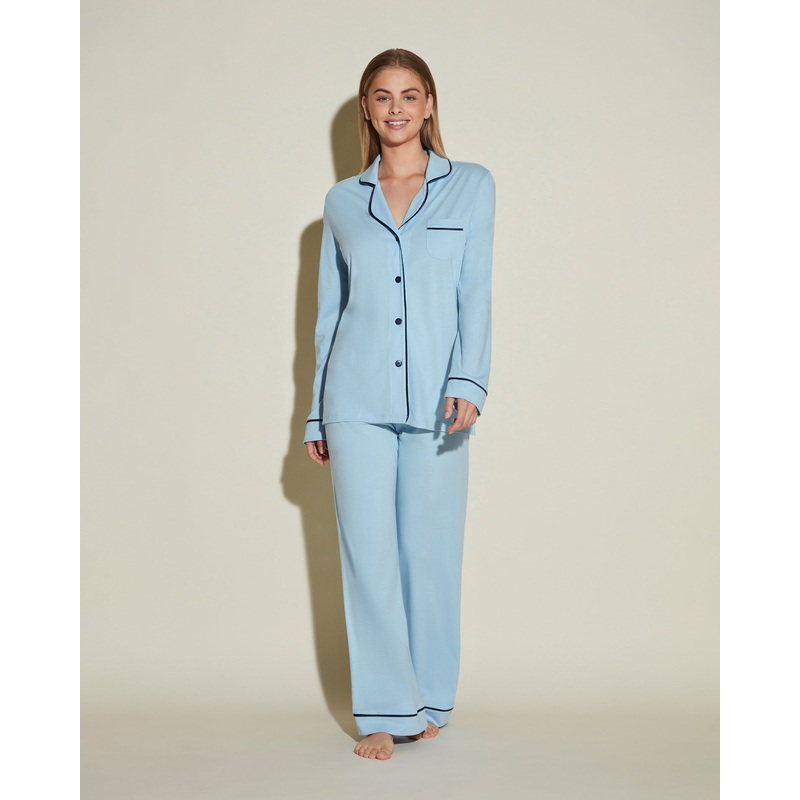 Pigiama Con Top A Maniche Lunghe E Pantaloni Aasmani Blue/Navy Blue XS