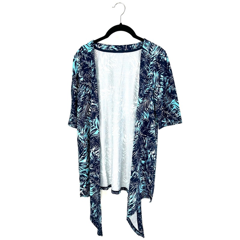 Blue Palm Tree Print Cardigan – Size 6/8