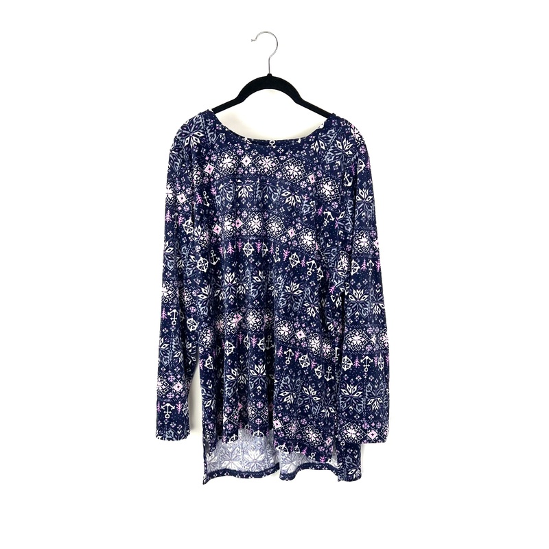 Blue Printed Fleece Pajama Lounge Set – 1x