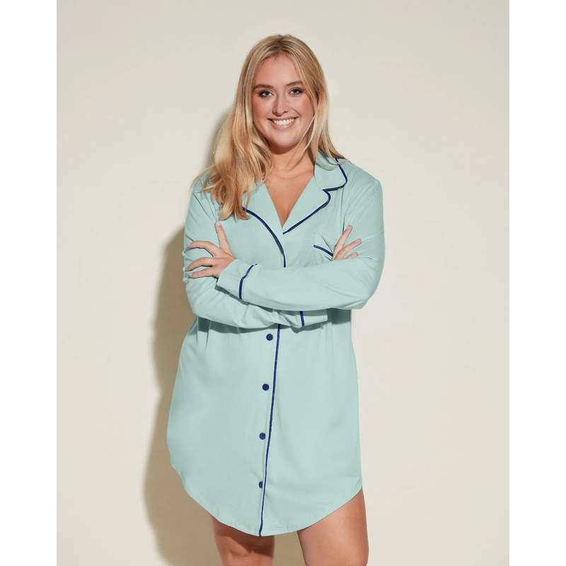 Camicia Da Notte Verde Umbria/Portofino Blue XS