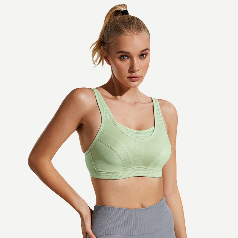 High Impact Large Bust Full Coverage Workout Bras Purple Green 34B/75B
