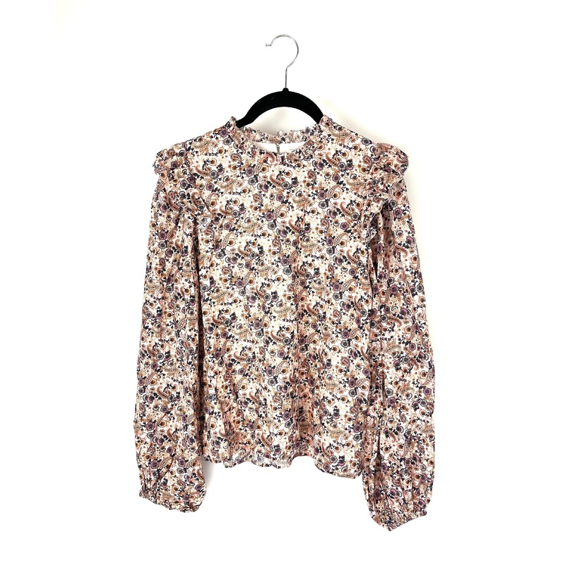 Patterned Long Sleeve Blouse – Size 4