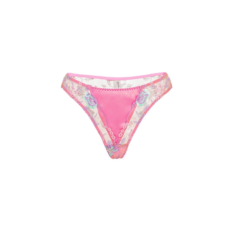 Pink Floral Thong PINK S