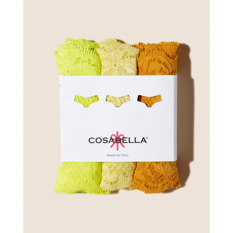 Tanga Comfie, 3Er-Pack Neon Yellow Mignonette Sole S/M