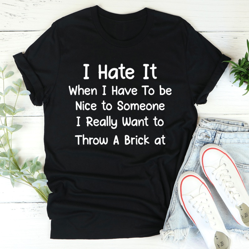 Be Nice Tee Black Heather S