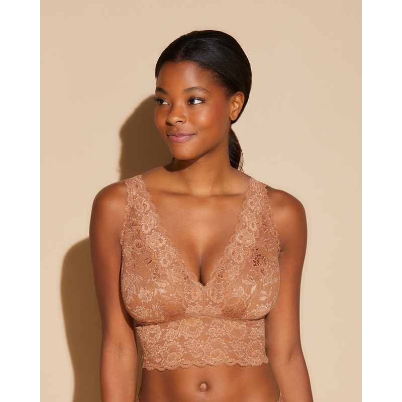 Bralette A Corpetto Curvy Con Scollatura A V Dark Copper XS