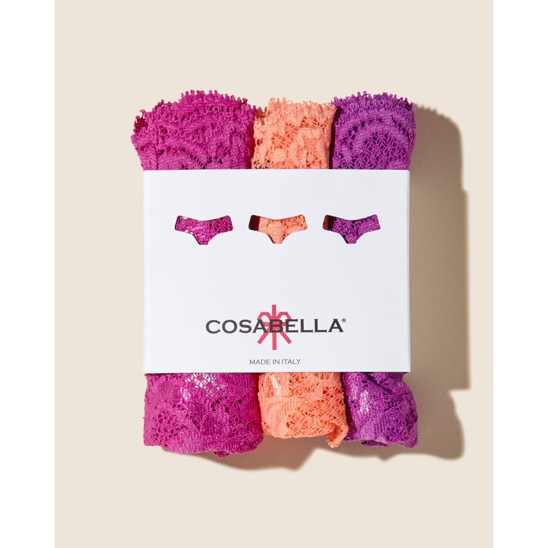 Cutie Lr Thong 3 Pack Cyclamen Cape Fuchsia Coral Breeze One Size