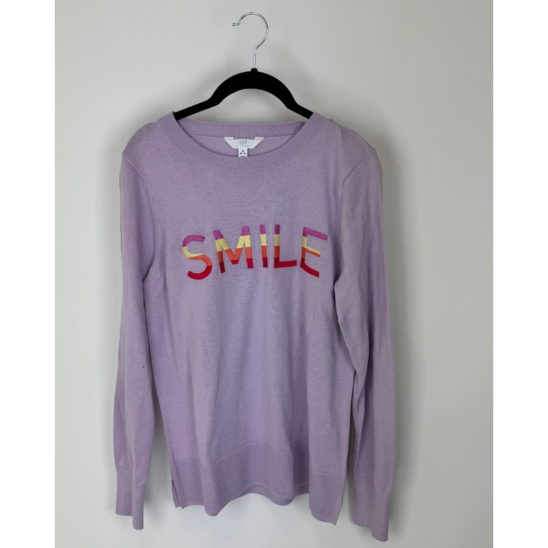 Purple Smile Crewneck Sweater – Size 8/10