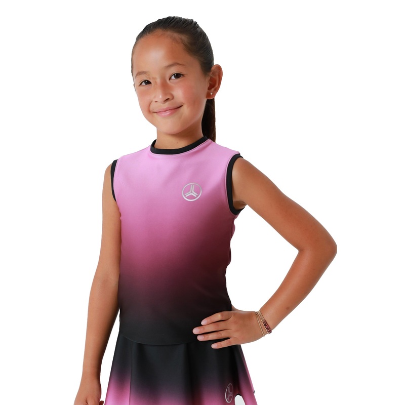 SET GIRLS NERO ULTRACOLOR SLEEVELESS RINGER TENNIS TOP – NERO ROSE NERO ROSE XXS