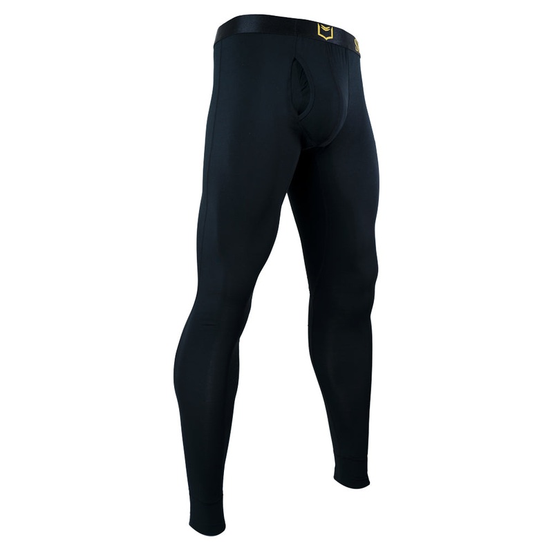 SHEATH Men’s Dual Pouch Base Layer Bottoms BLACK XS