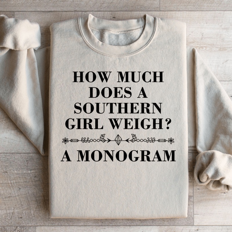 Southern Girl Monogram Sweatshirt Black S