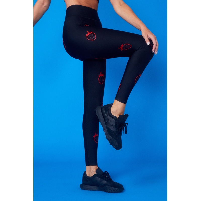 STRAWBERRY KO ULTRA HIGH LEGGING LUX NERO METALLIC ROSE XXS