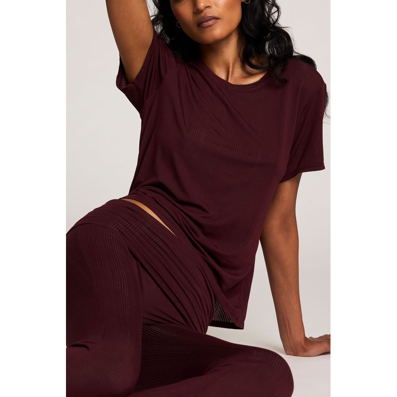 Whipped Boyfriend Tee in Garnet XS Garnet Single