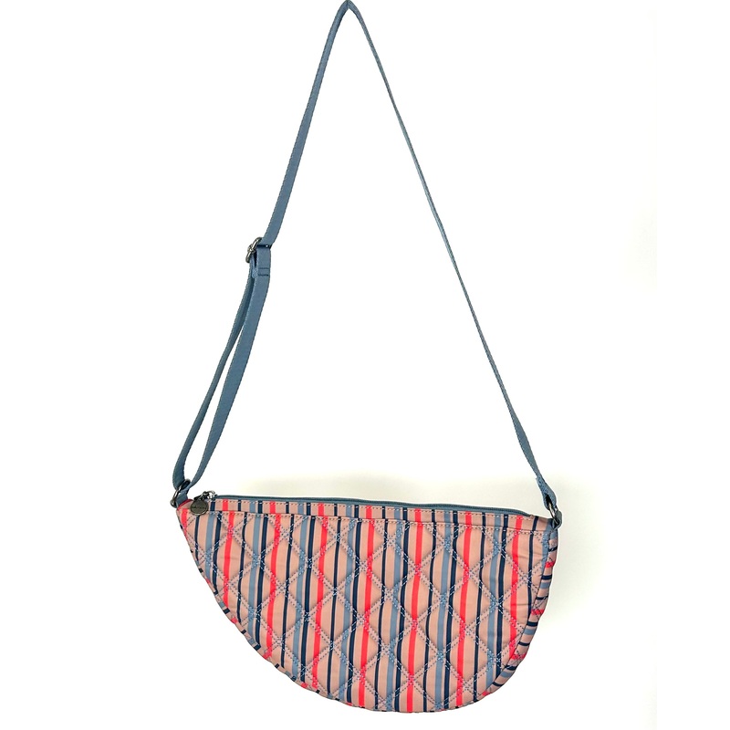 Brown Quilted Crescent Shoulder Bag