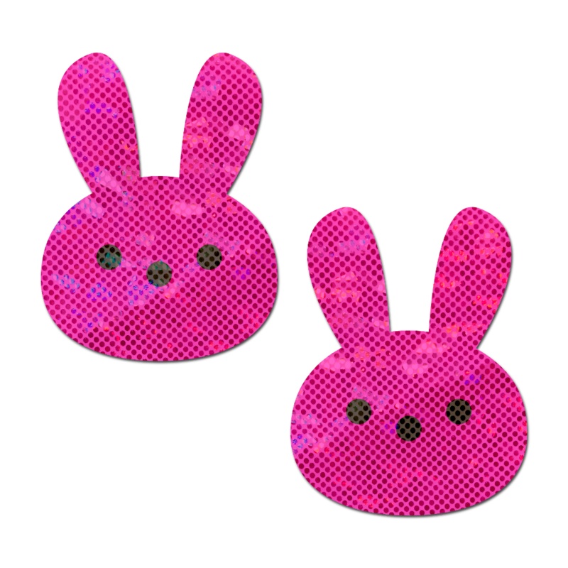 Bunny: Glittery Pink Marshmallow Easter Rabbit Nipple Pasties by Pastease Pink