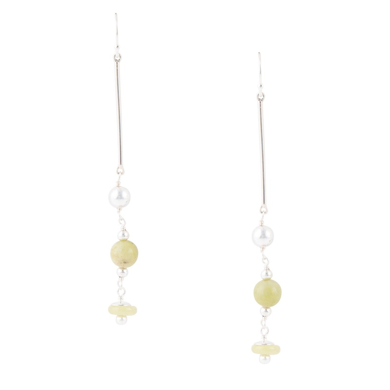 Chartruese Lemon Jade Linear Earrings