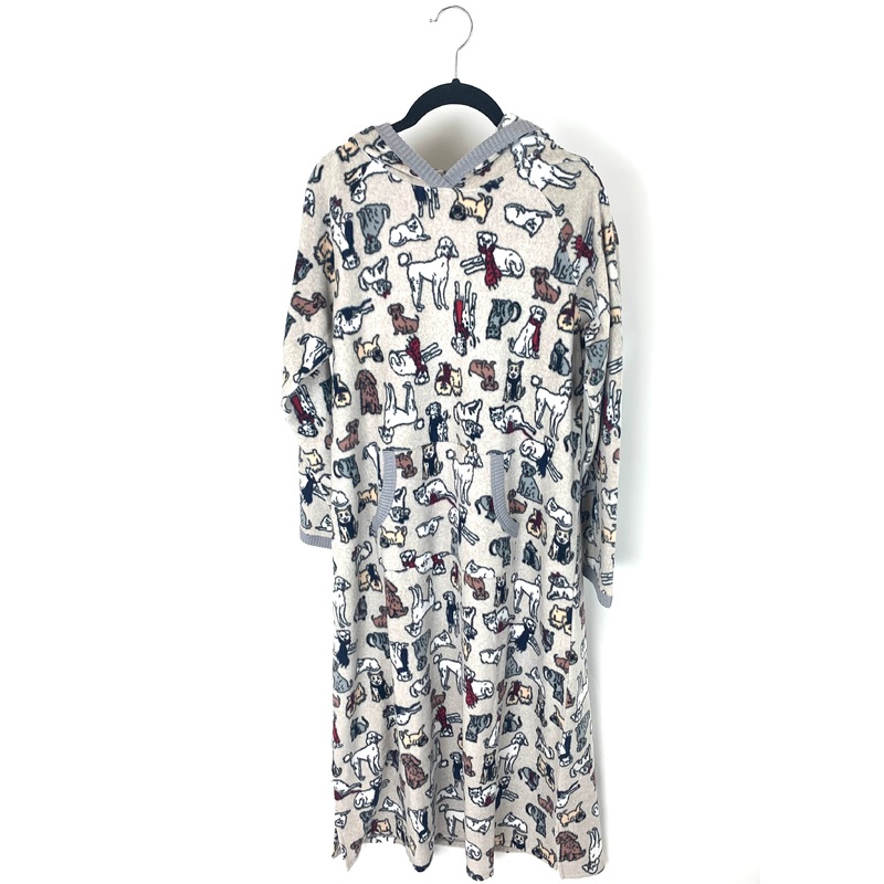 Dog And Cat Printed Fleece Pajama Dress – Size 6/8