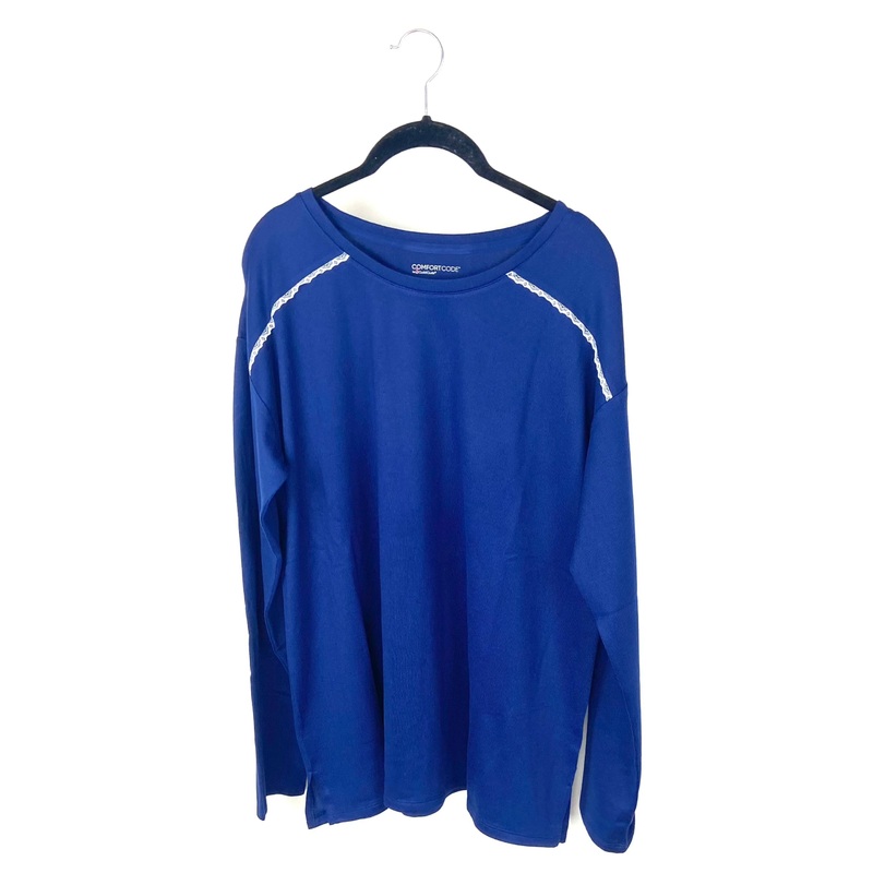 Navy Blue Long Sleeve Pajama Top – Small & Medium Small