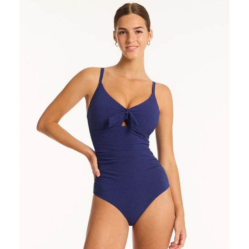 Sea Level Messina Tie Front DD-E Cup One Piece Swimsuit – French Navy 4