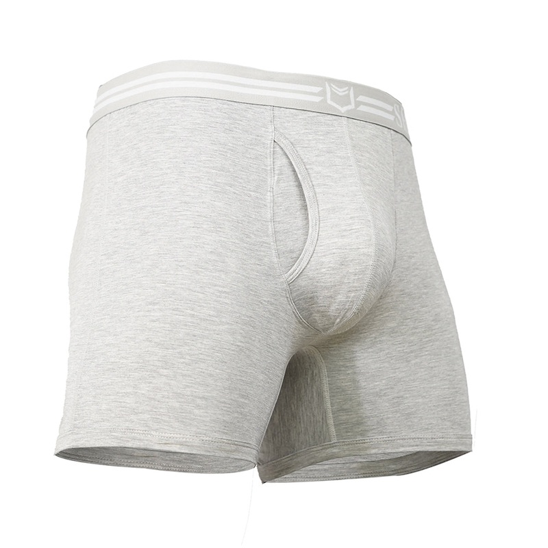 SHEATH 4.0 Bamboo Men’s Dual Pouch Boxer Brief HEATHER GRAY XS 24-26″