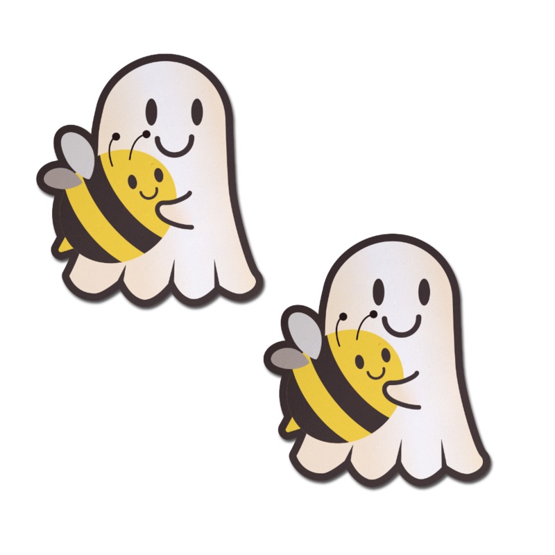 Boo-Bee Pasties: Kawaii Ghost with Bee Friend Nipple Covers by Pastease