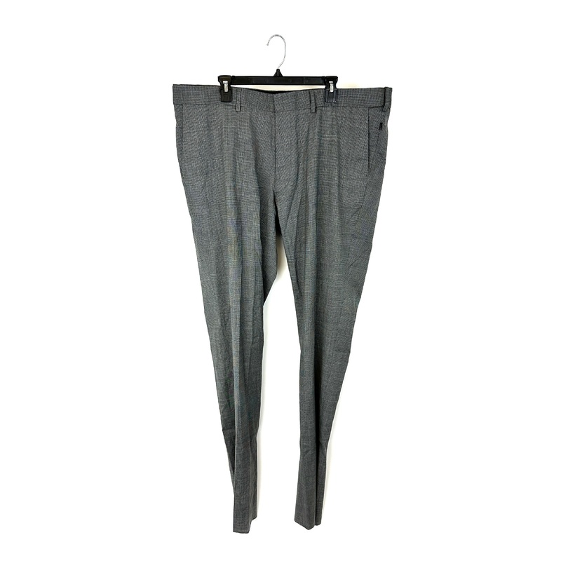 MENS Houndstooth Black/Grey Standard Fit Dress Pants – 42/39