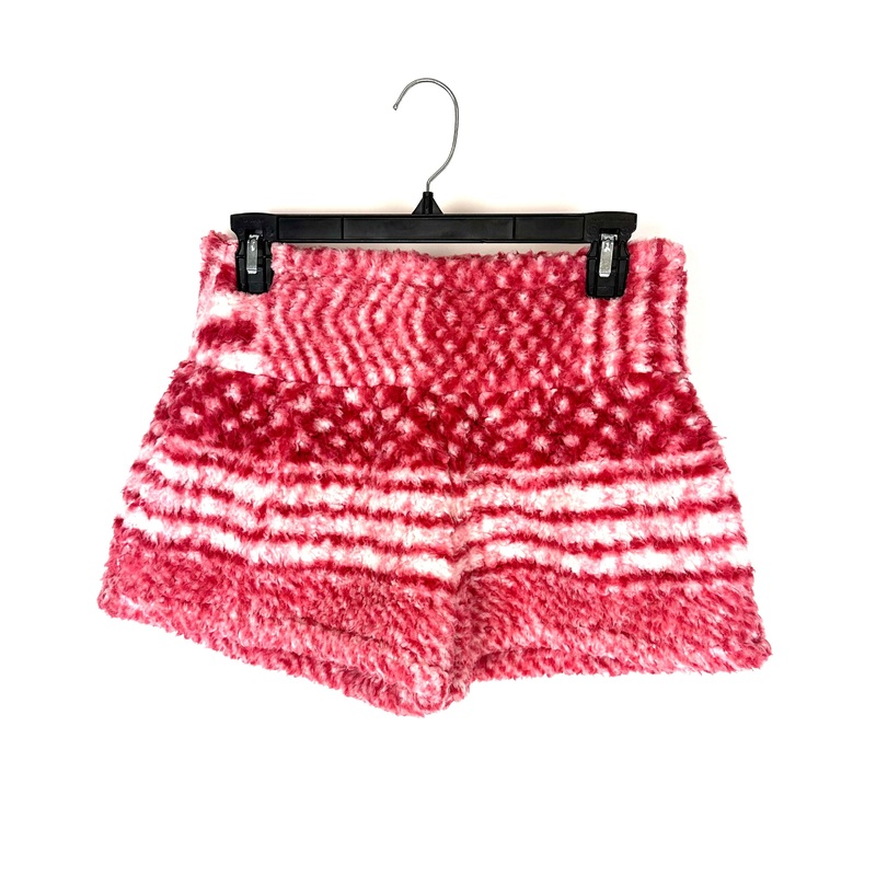 Red and White Fleece Pajama Shorts – Small