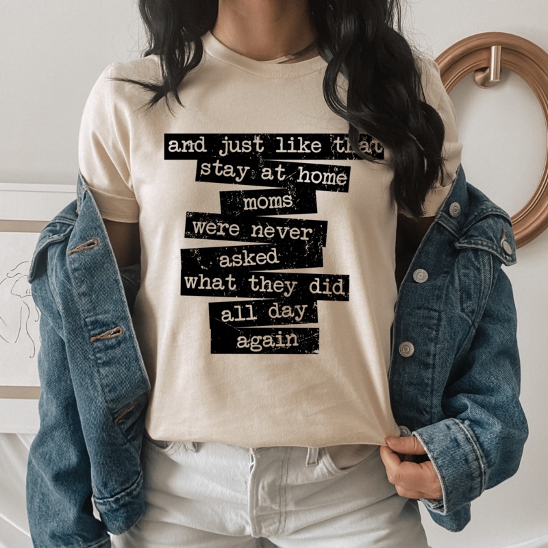 Stay At Home Mom Tee Heather Dust S