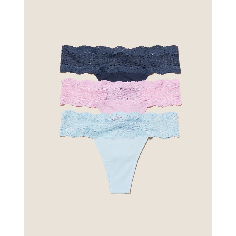 Tanga – 3Er Set Aasmani Blue Neela Flower Navy Blue Einheitsgre