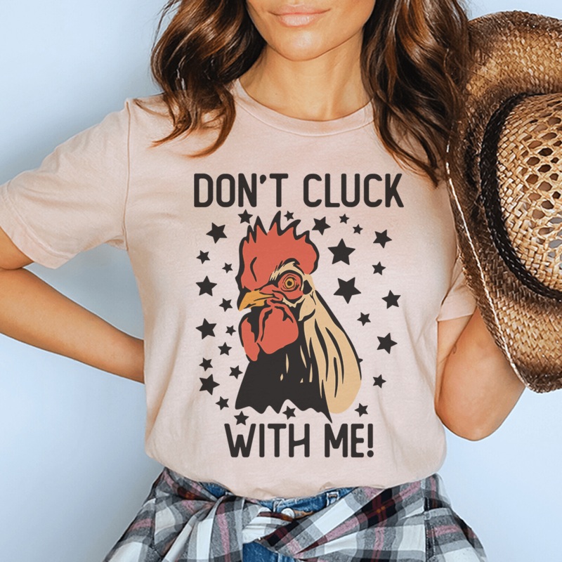 Dont Cluck With Me Tee Heather Prism Peach S