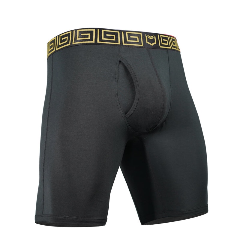 SHEATH V Men’s 8″ Sports Performance Boxer Brief BLACK & RED XS 24-26″