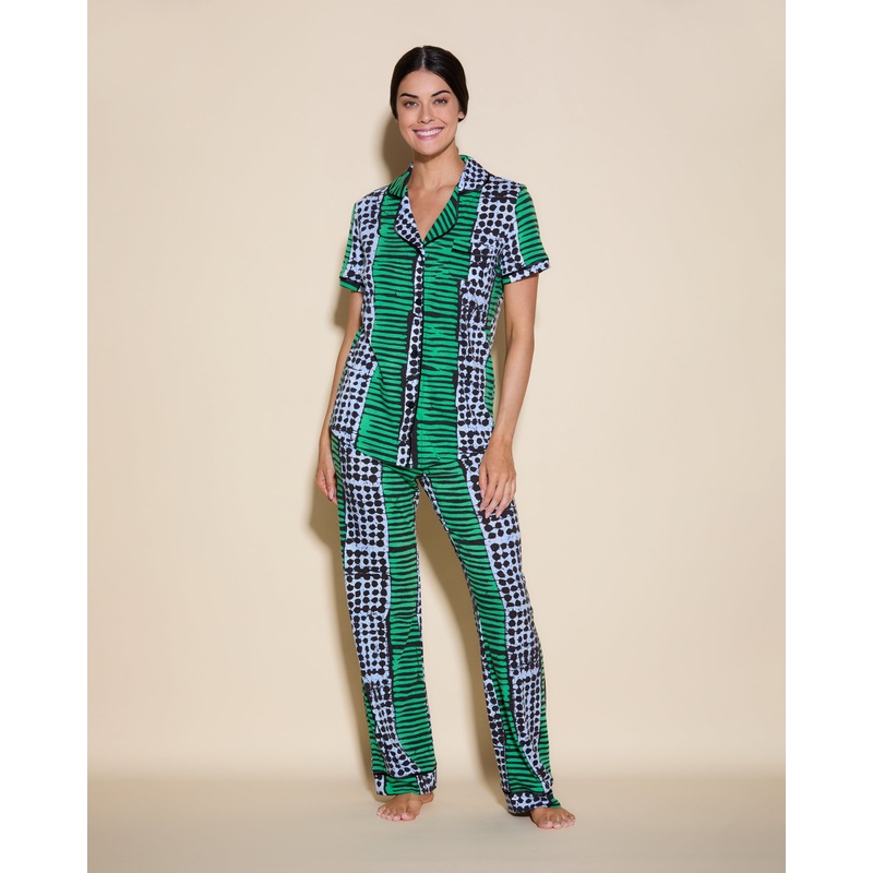 Short Sleeve Top & Pant Pajama Set Aggie XS