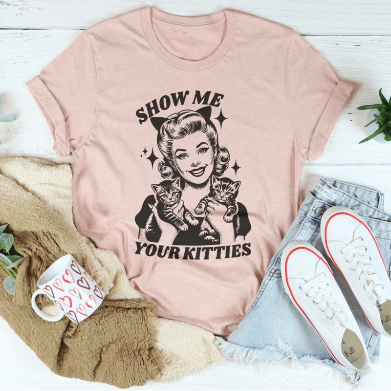 Show Me Your Kitties Tee Mustard S
