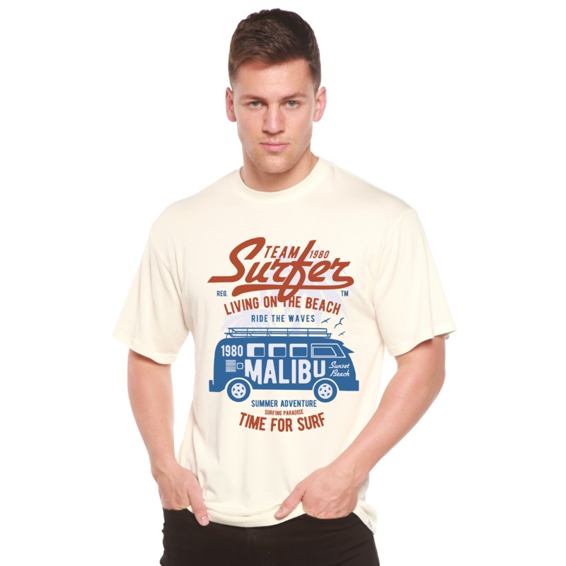Team Surfer Spun Bamboo Men’s Bamboo Viscose/Organic Cotton Short Sleeve Graphic T-Shirt Medium Black