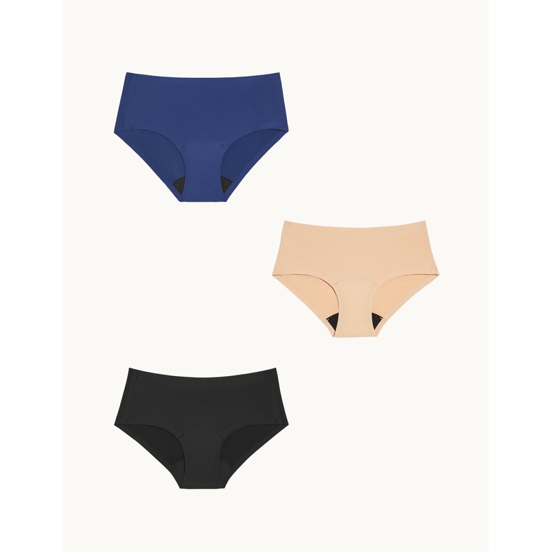 Teen Light Leakproof No-Show Boyshort 3-Pack Black XXS