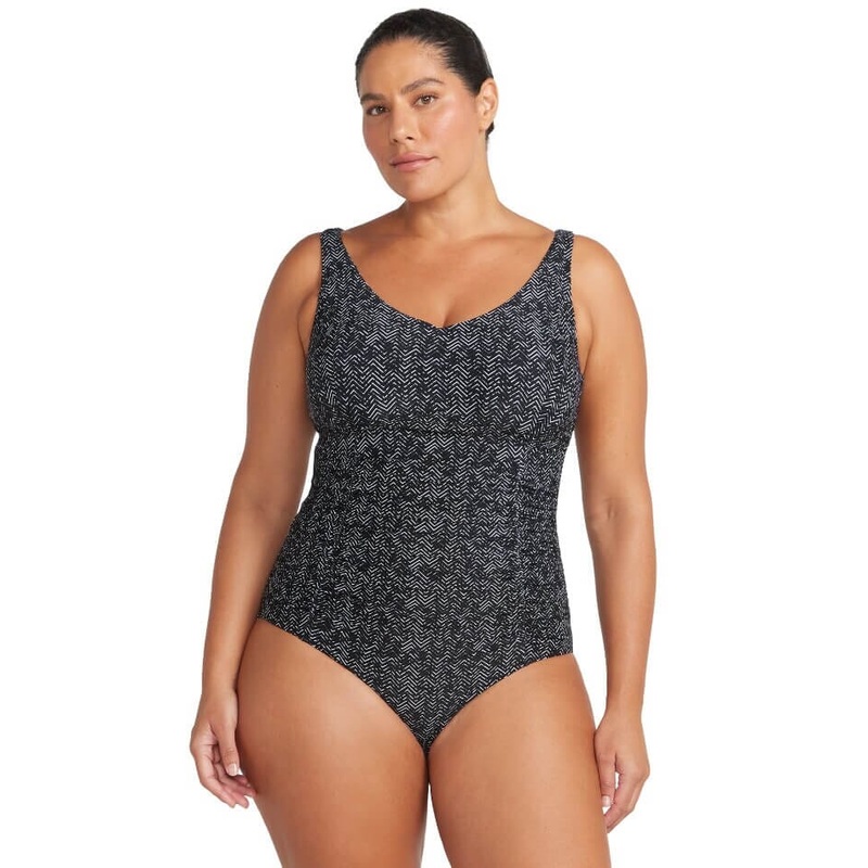 Artesands Zig Zag Raphael Underwire E-F Cup One Piece Swimsuit – Black 8