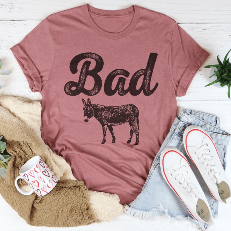 Bad A** Tee Black Heather S