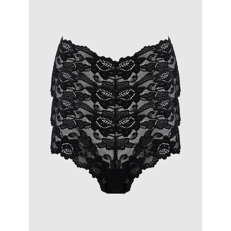 Jessica Lace Cheeky 3 Pack Black S