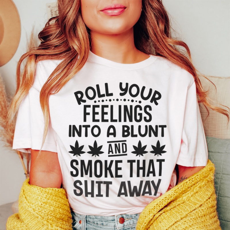 Roll Your Feelings Tee Pink S