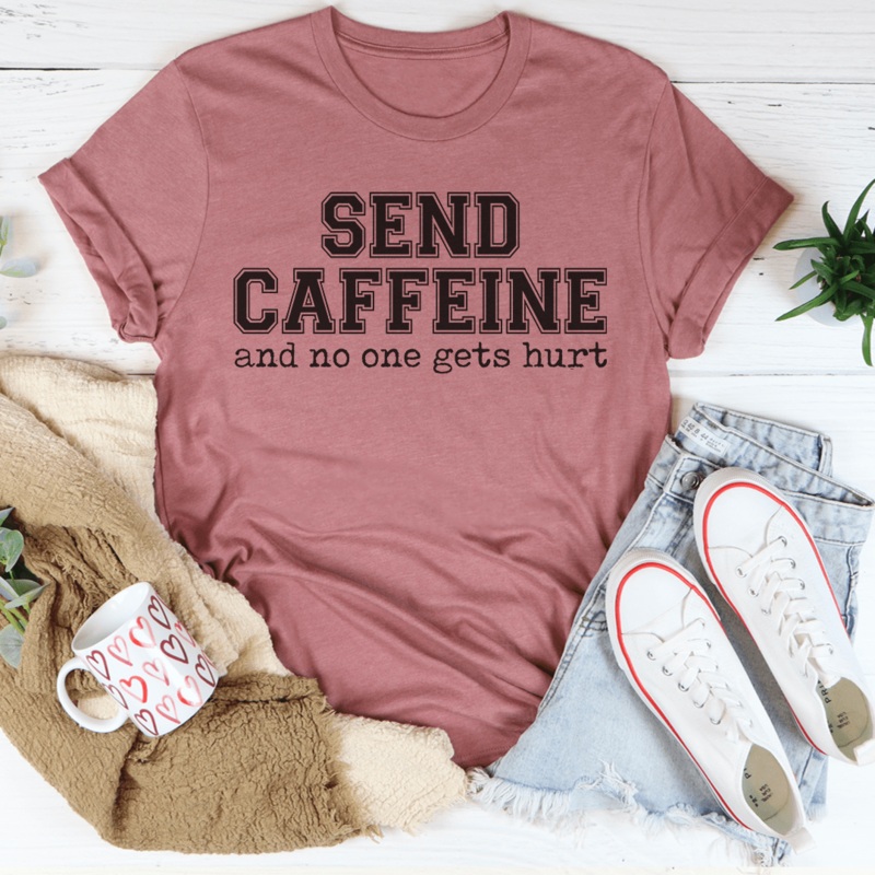 Send Caffeine Tee Mauve S