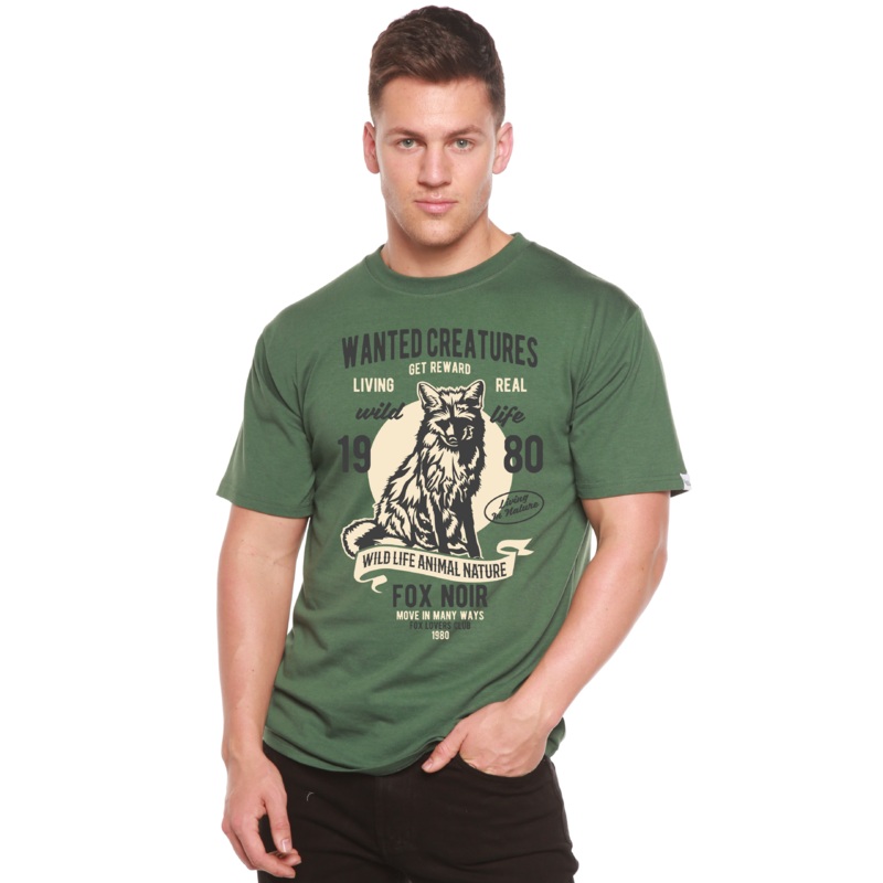 Wanted Creature Spun Bamboo Men’s Bamboo Viscose/Organic Cotton Short Sleeve Graphic T-Shirt Medium Black