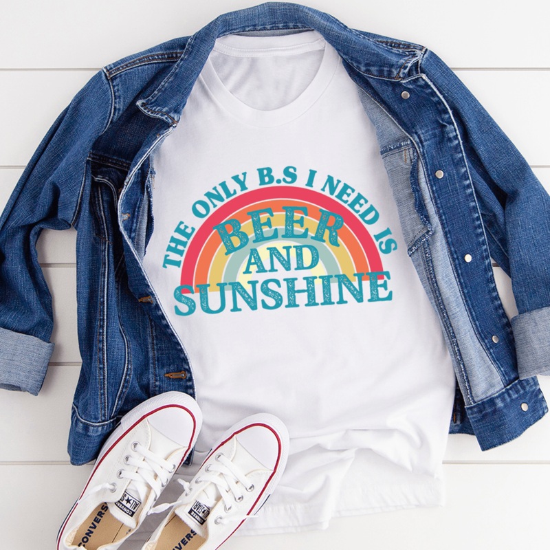 Beer & Sunshine Tee White S