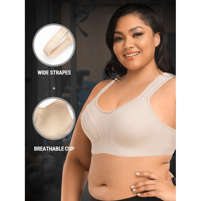 High Impact Full Coverage Plus Size Sports Bra Nude 36C/80C