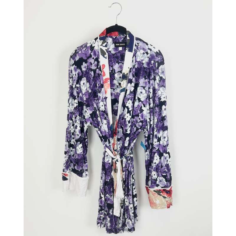 Purple Floral Print Robe – Size 2-4