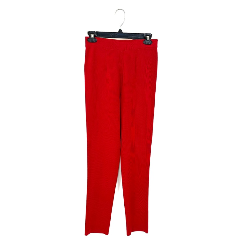 Red Slim Leg Ribbed Pants – Size 4-6
