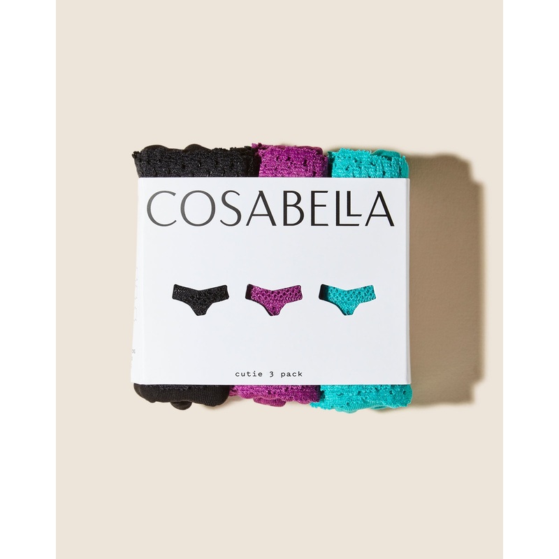 Thong – 3 Pack Set Addy Green Swiss Beet Black One Size