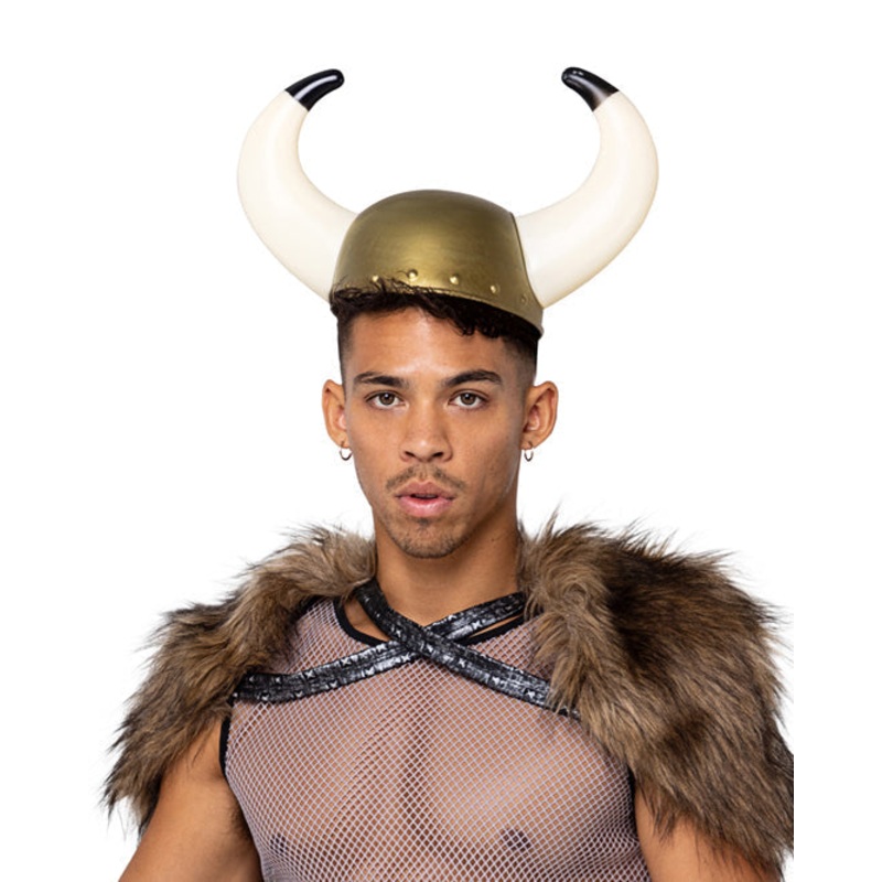 Viking Hat One Size Gold/White