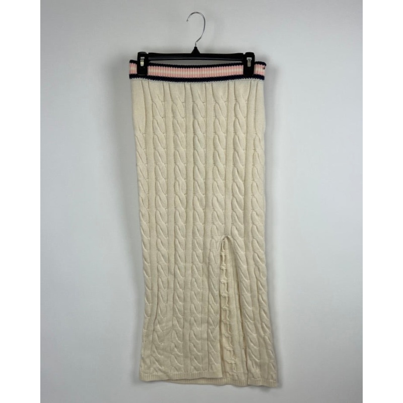 White Cable Knit Skirt – Small